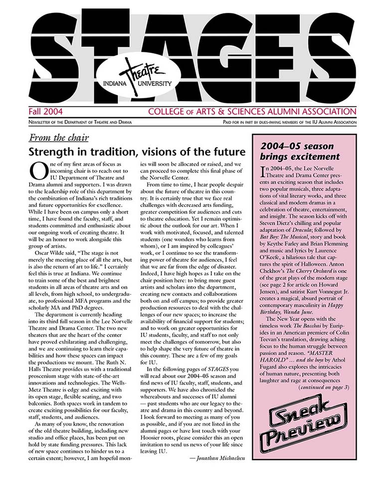Stages Newsletter Fall 2004